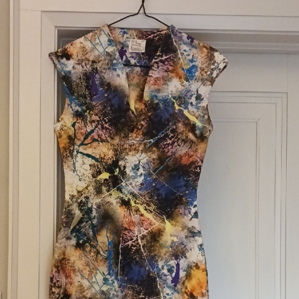 Colorful Abstract Print Dress